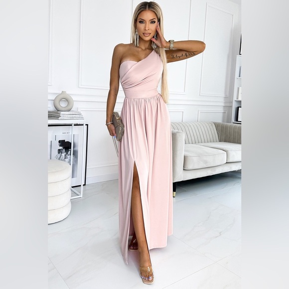 One-Shoulder Slit Maxi Dress - Picture 1 of 3